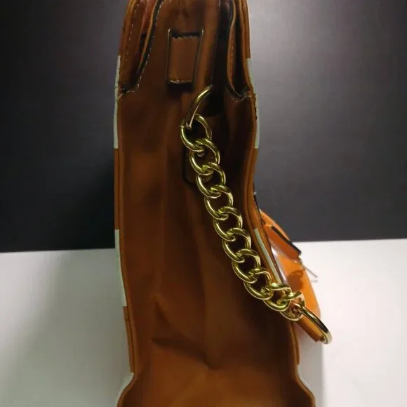 Michael Kors Hand Bag / Michael Kors Shoulder Bag / Orange & White Bag - Picture 5 of 10